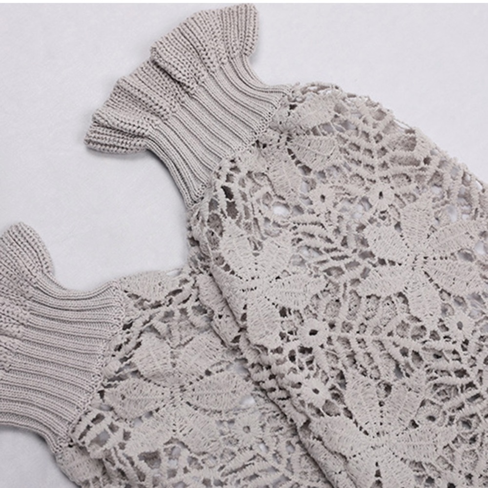 Last 1 M! New Bohemian Chic Knit Slouchy Sweater with Crochet Sleeves - Picture 7 of 10